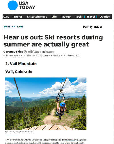 Antlers at Vail in USA Today