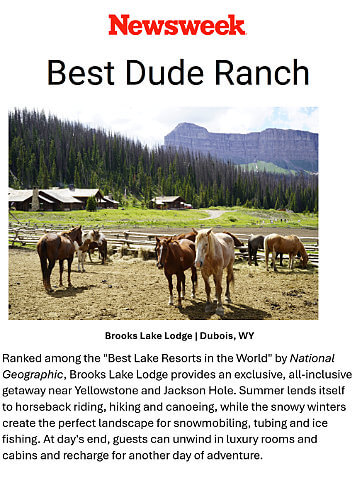 Brooks Lake Lodge in Newsweek